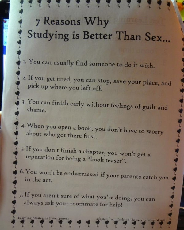 7 Reasons Why Studying is Better Than Sex(带