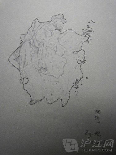 浙江省非常别出心裁！作为一个沿海大省，星星点点散落(scatter)在海岸边的众多岛屿被作者描绘成了裙摆下散