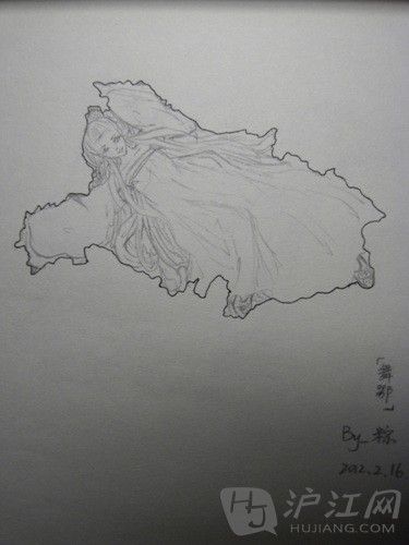 湖北省的美女“舞鄂”穿着抹胸长裙，可爱的绣花鞋。还有忽闪的大眼睛，很像唐代(Tang Dynasty)的舞姬！